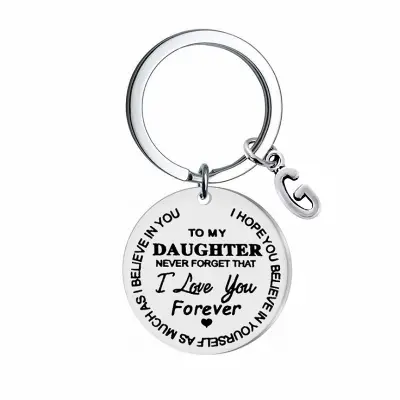 Obesek za ključe z oznako "To my Daughter" (Moji hčerki) Nerjaveče jeklo