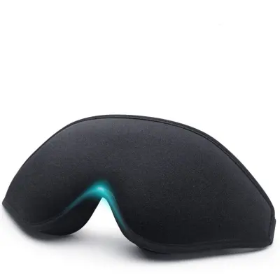 Mehka 3D maska za spanje, maska za oči za počitek joge na letalu Black