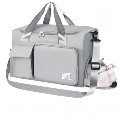Potovalna športna torba za telovadbo s predalom za čevlje in mokra oblačila je nepremočljiva Grey