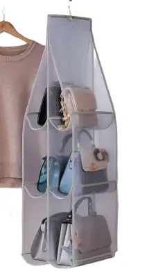 Viseča shramba s 6 predelki - praktična shramba za torbe in dodatke Grey