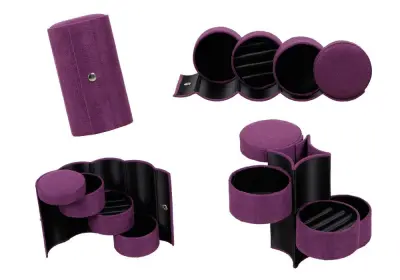 Škatla za nakit s 3 predali - vijolična