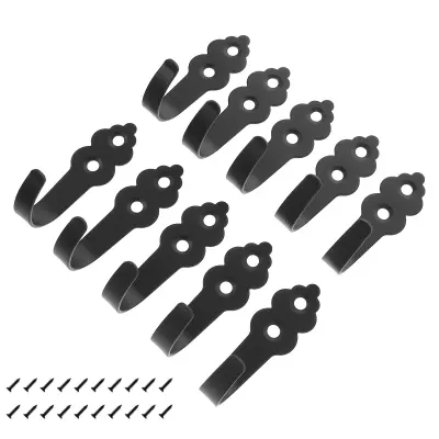 Stenske kljuke z vijaki - 10 pak Black