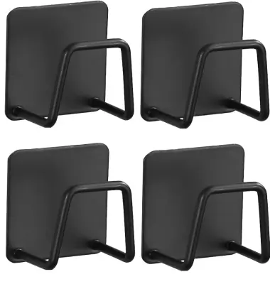 Samolepilno držalo za gobico - kavlji za umivalnik Black