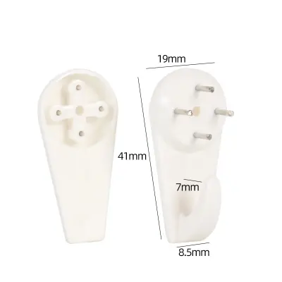 10 stenskih kavljev za slike, ure itd. White 5x2x0,95 cm