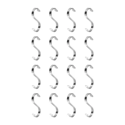 16 S-kavljev iz nerjavečega jekla Silver 7 cm