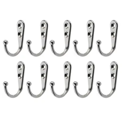 Stenske kljuke z vijaki 10 kosov Silver