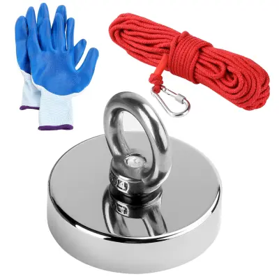 Neodim magnet/ribiški magnet 80 kg z vrvjo in rokavicami