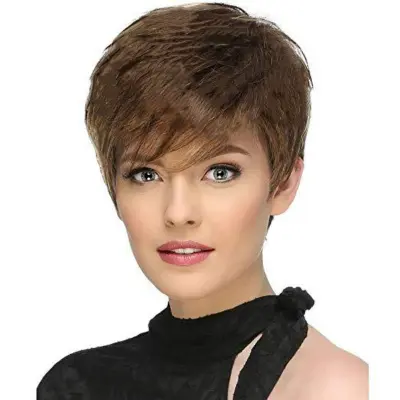 Chic kratka lasulja za ženske - super lahka in zračna Mixed Brown  Model 4