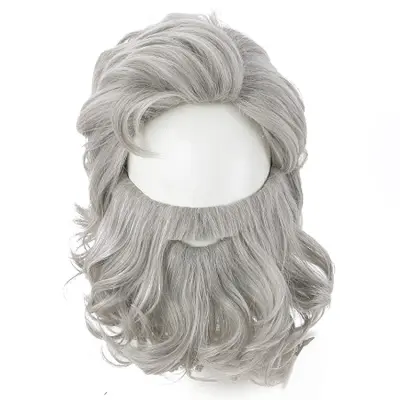 Božičkov komplet brade in lasulje za božič Grey