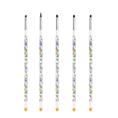 Čopiči za poslikavo nohtov, 5 kosov MultiColor