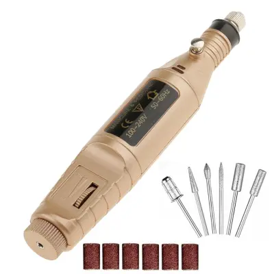 Električna pilica za nohte s 6 nastavki Gold