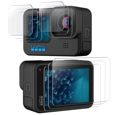 9-paket zaščitnih pokrovov za leče za Gopro 10 Transparent