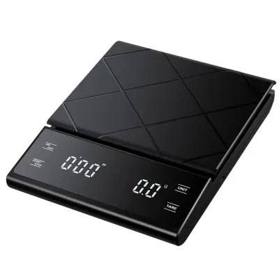 5 kg/0,1 g kavna tehtnica s časovnikom USB polnjenje Black
