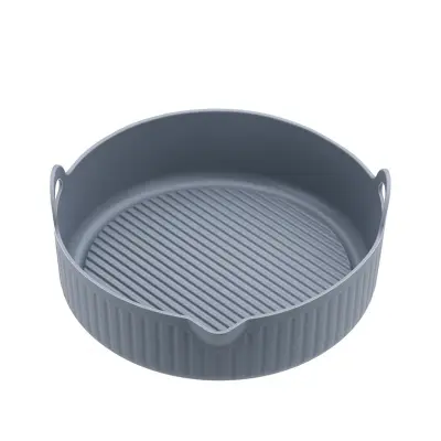 Silikonski lonček Round Air Fryer 18,5 cm Grey