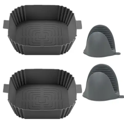 Silikonski lonček z rokavicami za 2 paketa Grey