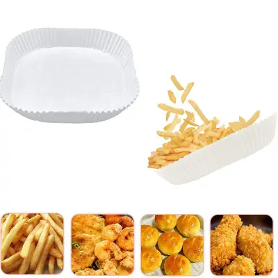 Papirnata podloga za cvrtnik Air Fryer za enkratno uporabo proti sprijemanju, 50 kosov White 20 cm