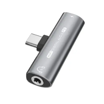 USB-C na 3,5 mm adapter za slušalke in polnilec Grey