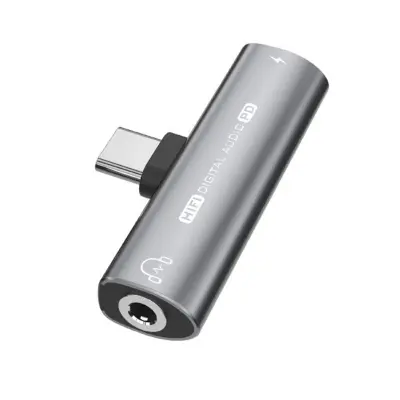 USB-C na 3,5 mm adapter za slušalke in polnilec Grey