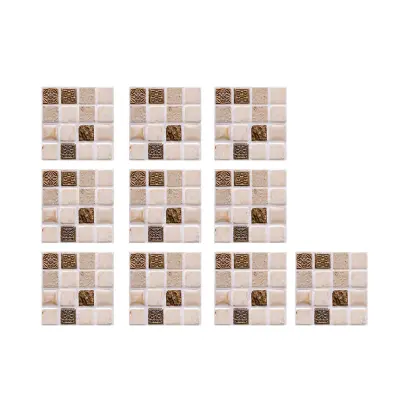 Vodoodporne talne stenske ploščice 3D mozaik 30 delov 10x10 cm White