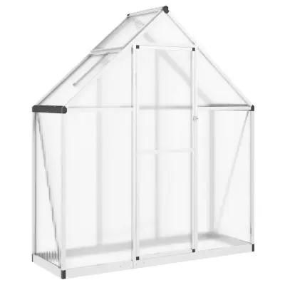 vidaXL Rastlinjak z okvirjem srebrn 169x58x195 cm aluminij