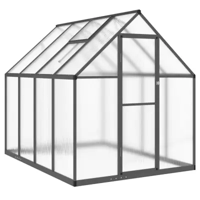 vidaXL Rastlinjak z okvirjem antracit 224x169x195 cm aluminij