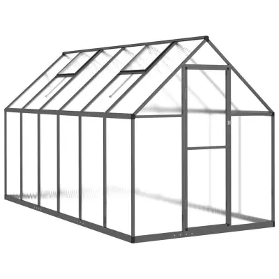 vidaXL Rastlinjak z okvirjem antracit 334x169x195 cm aluminij