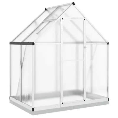 vidaXL Rastlinjak z okvirjem srebrn 169x114x202 cm aluminij