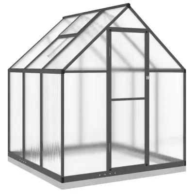 vidaXL Rastlinjak z okvirjem antracit 169x169x202 cm aluminij