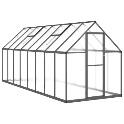 vidaXL Rastlinjak z okvirjem antracit 445x169x195 cm aluminij
