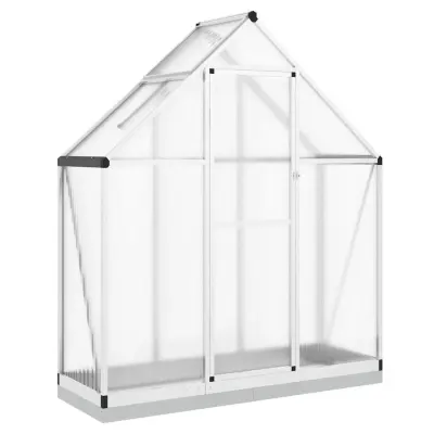 vidaXL Rastlinjak z okvirjem srebrn 169x58x202 cm aluminij