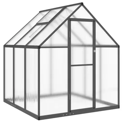vidaXL Rastlinjak z okvirjem antracit 169x169x195 cm aluminij