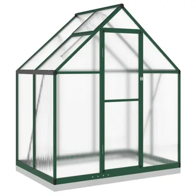 vidaXL Rastlinjak z okvirjem zelen 169x114x202 cm aluminij