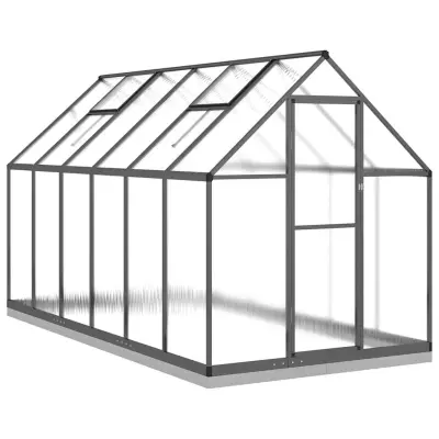 vidaXL Rastlinjak z okvirjem antracit 334x169x202 cm aluminij