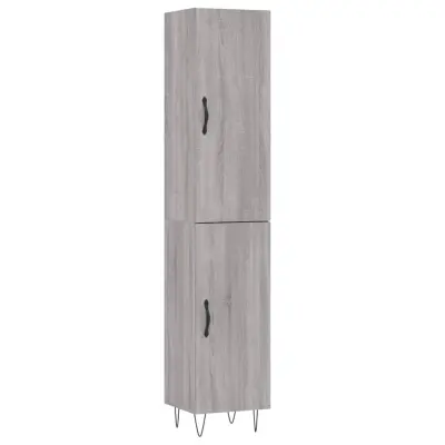 vidaXL Visoka omara siva sonoma 34,5x34x180 cm inženirski les