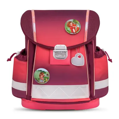 Ergonomska šolska torba Belmil Classy with Patches "Mahogany" - Testirano in priporočeno s strani nemškega AGR