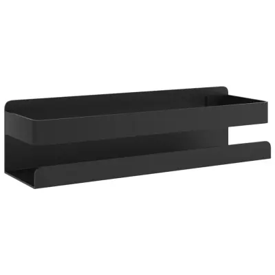 vidaXL Polica za prho mat črna 23x6,5x6 cm brušeno nerjaveče jeklo 340