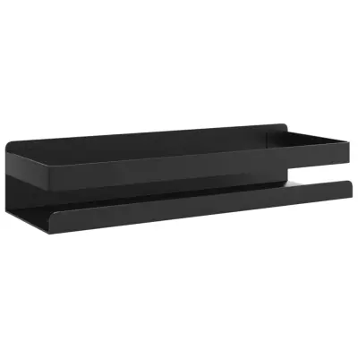 vidaXL Polica za prho mat črna 30x10x6 cm brušeno nerjaveče jeklo 340