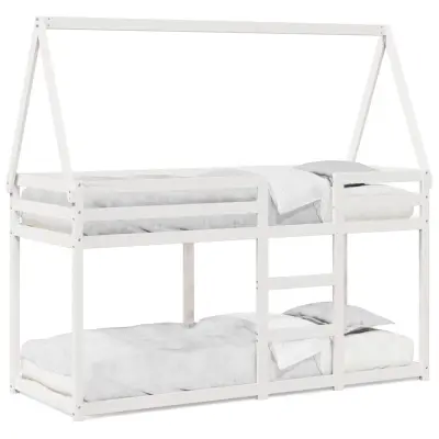vidaXL Pograd s streho bel 75x190 cm trdna borovina