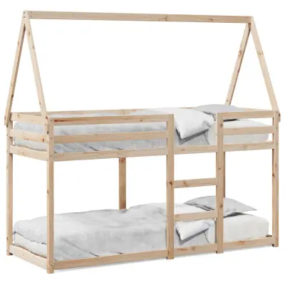 vidaXL Dnevna postelja s streho 75x190 cm trdna borovina