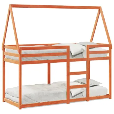 vidaXL Pograd s streho voščeno rjav 75x190 cm trdna borovina