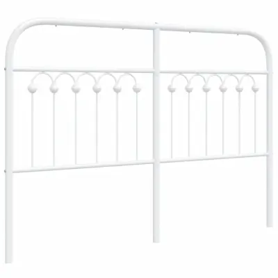 vidaXL Kovinsko vzglavje belo 135 cm