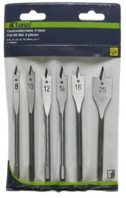 KOMPLET PLOŠČATIH SVEDROV ZA LES 6 KOM.