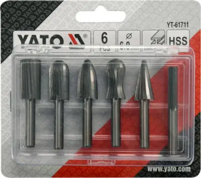YATO KONČNE REZKALE ZA KOVINO FI 6mm, set 6 kos.