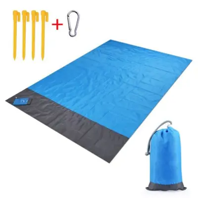 Ležalna podloga, Podloga za na plažo, Podloga za Kampiranje, Piknik, Vodooporna (Modra, 200 x 210 cm) | SANDMAT | SANDMAT