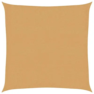 vidaXL Senčno jadro 160 g/m² kvadratno peščeno 3x3 m HDPE