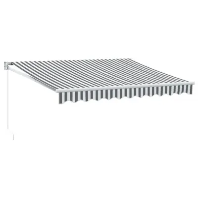 vidaXL Zložljiva tenda antracit in bela 3x2,5 m blago in aluminij