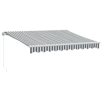 vidaXL Ročno zložljiva tenda z LED diodami antracit in bela 300x250 cm