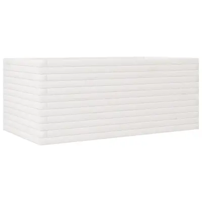 vidaXL Vrtno cvetlično korito belo 110x60x45,5 cm trdna borovina