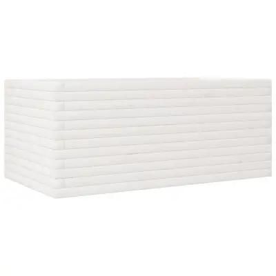 vidaXL Vrtno cvetlično korito belo 110x60x46 cm trdna borovina