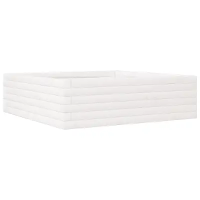 vidaXL Vrtno cvetlično korito belo 80x80x23 cm trdna borovina